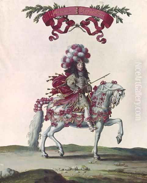Philippe I 1640-1701 Duke of Orleans as the King of Persia, part of the Carousel Given by Louis XIV 1638-1715 in Front of the Tuileries, 5th June 1662 - view 1