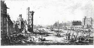 The Palais du Louvre and the Tour de Nesle, engraved by Perelle by Israel Silvestre the Younger