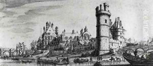 Perspective view of the Tour de Nesle and the Hotel de Nevers by Israel Silvestre the Younger