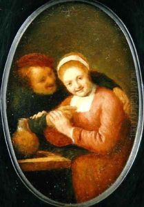 An Amorous Couple at a Table by Hendrick Maertensz. Sorch (see Sorgh)