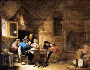 Interior with Peasants Playing Cards 2 by Hendrick Maertensz. Sorch (see Sorgh)
