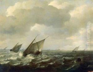Sailing Vessels in a Strong Wind by Hendrick Maertensz. Sorch (see Sorgh)