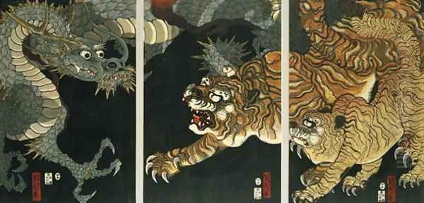 A dragon and two tigers - view 1