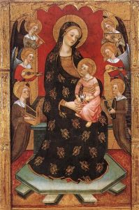 Madonna with Angels Playing Music by Pere Serra