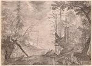 Waldlandschaft Mit Figurenstaffage by Roelandt Jacobsz Savery