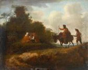 Landschaft Mit Rastendenund Eselsreiterin by Roelandt Jacobsz Savery