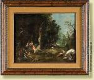 Scene De Chasse Au Sanglier
