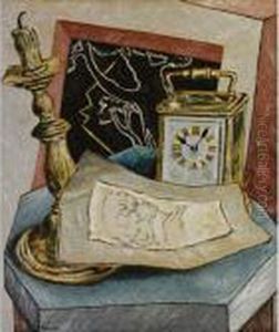 Senza Titolo - Natura Morta Con Orologio by Alberto Savinio