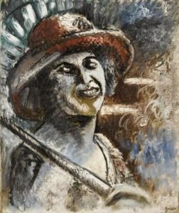 La Dame Au Parasol by Alberto Savinio