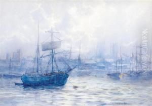 London Waterways At by William Harrison Scarborough
