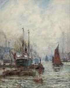 Limehouse Reach, London (illustrated); And Low Tide, Whitby by William Harrison Scarborough