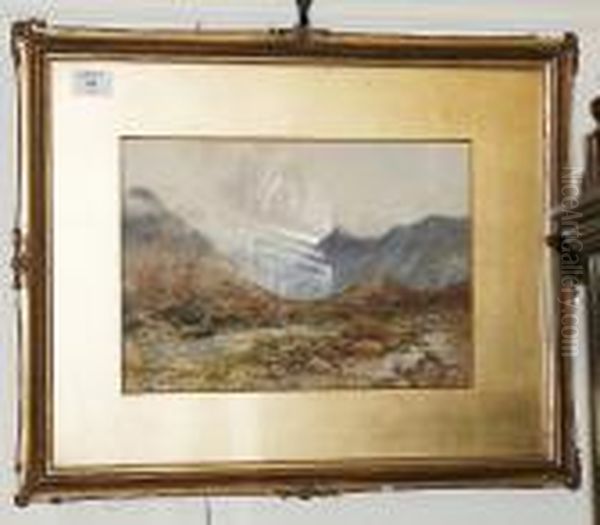 'the Lovely Hills Of Glen Scannox', Signed Watercolour - view 1