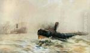 Asteam Tug In Choppy Waters On The Thames