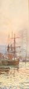 'inner Harbour, Lowestoft'; 'in The Harbour, Scarborough'. by William Harrison Scarborough
