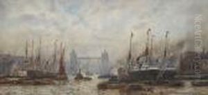 The Pool Of London And Tower Bridge by William Harrison Scarborough