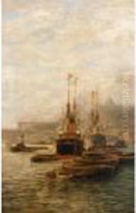 On The Thames, London by William Harrison Scarborough