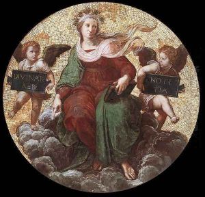 Theology (ceiling tondo) by Raphael
