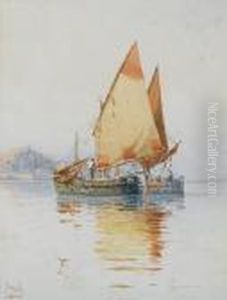Sailing Vessels Off Corfu by Spyridon Scarvelli