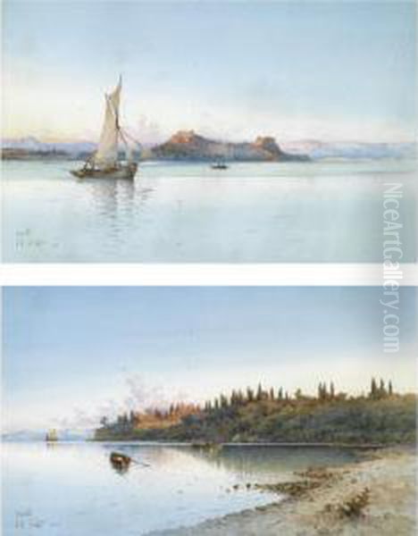 Mon Repos And The Citadel, Corfu - Two Views - view 1