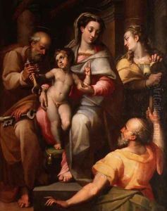Holy Family with St. Peter and St. Mary Magdalene by Orazio Samacchini
