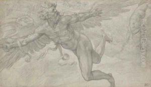 The Flight of Daedalus and Icarus by Orazio Samacchini