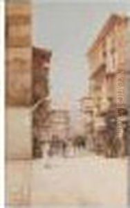 A Street Scene, Cairo by Spyridon Scarvelli