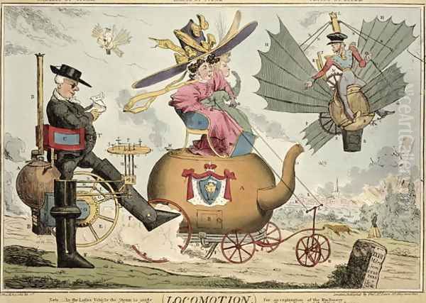 Locomotion - Walking by Steam, Riding by Steam, Flying by Steam, published by Thomas McLean, London - view 1