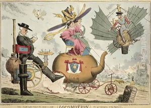 Locomotion - Walking by Steam, Riding by Steam, Flying by Steam, published by Thomas McLean, London by Robert Seymour