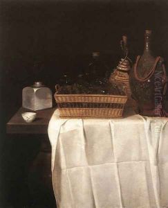 Still-Life with Glasses and Bottles 1641-44 by Sebastien Stoskopff