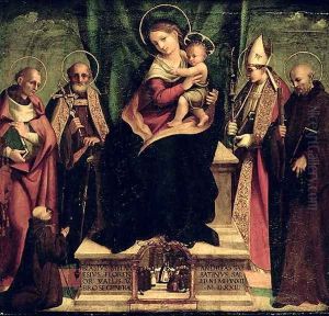 The Virgin and Child enthroned with Saints by Andrea Sabatini