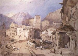 Village in the Tyrol by George Clarkson Stanfield