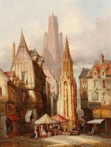 Market Scene, Evreux; Street Scene,rouen