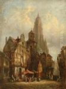 Frankfurt Cathedral And Market Square by Henry Thomas Schafer