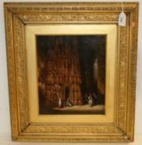 The Interior Of Munster Cathedral by Henry Thomas Schafer