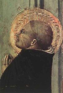 St Thomas Inspired by the Dove of the Holy Ghost (detail-2) 1423 by Stefano Di Giovanni Sassetta