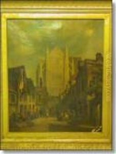 Streetscene With Cathedral Streetscene With Cathedral