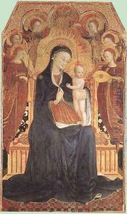 Virgin and Child Adored by Six Angels 1437-44 by Stefano Di Giovanni Sassetta