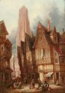 "fecamp, Normandy", And "rue De Bag, Rouen, Normandy", A Pair by Henry Thomas Schafer