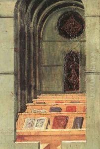 St Thomas Inspired by the Dove of the Holy Ghost (detail-3) 1423 by Stefano Di Giovanni Sassetta