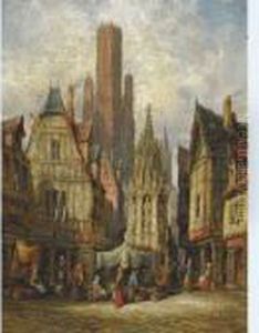 Place De La Croix, St.pierre, Rouen by Henry Thomas Schafer