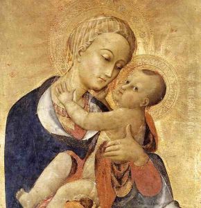 Virgin with Child and Four Saints (detail-1) c. 1435 by Stefano Di Giovanni Sassetta