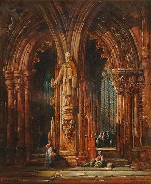 Figures In A Church Interior - view 1