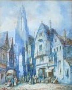 Market Square, Frankfurt by Henry Thomas Schafer