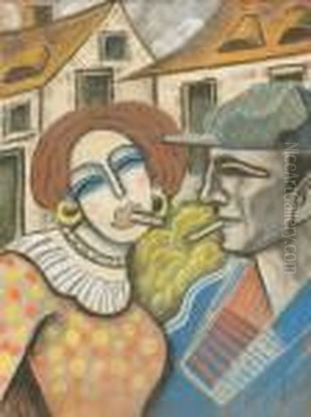 Man And Woman Smoking - view 1