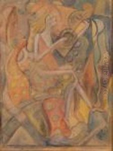 La Joueuse De Mandoline by Hugo Scheiber