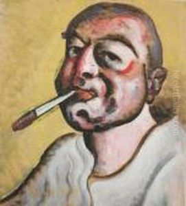 Self Portrait With Cigarette by Hugo Scheiber