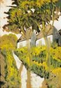 Houses With Trees by Hugo Scheiber