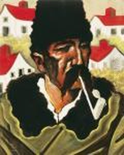 Man Smoking His Pipe - view 1
