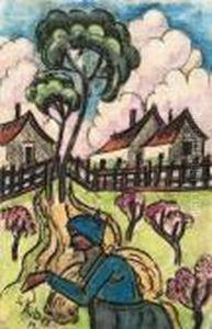 Femme Dans Un Paysage. Femme Dans Un Paysage.