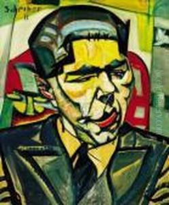 Portrait Of A Man With A Phone (the Portrait Of Andor Punkosti), About 1925 by Hugo Scheiber